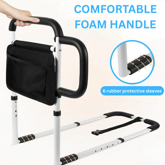 Adjustable Bed Assist Rail for Safe & Stable Support with stainless Steel Base